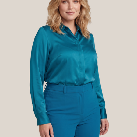 Maye Blouse Petrolblauw Maxi