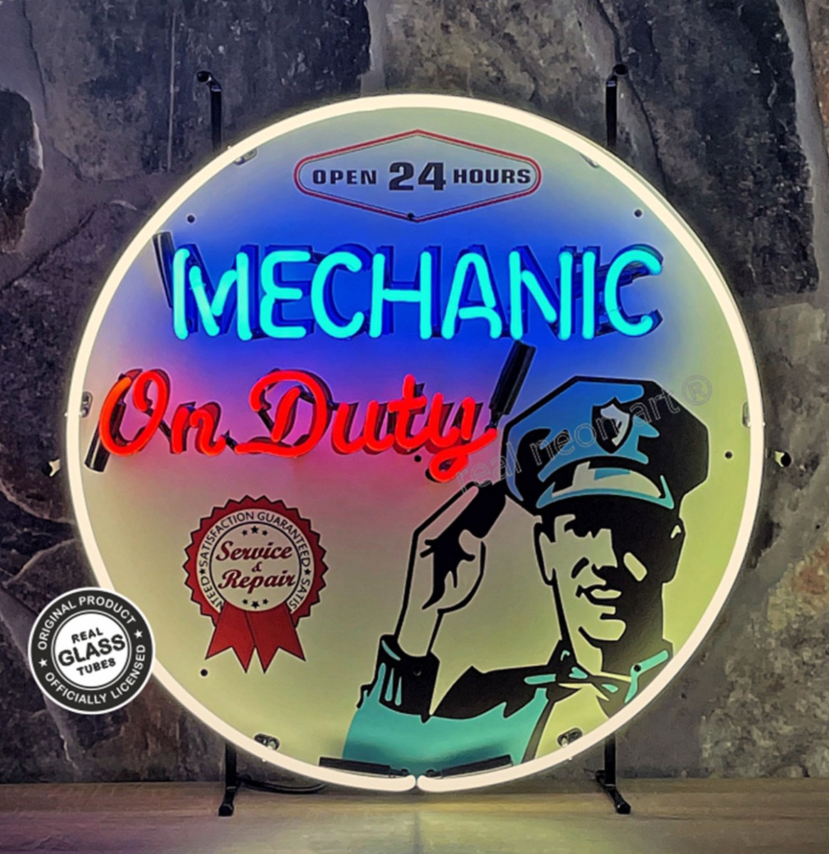 Mechanic On Duty Service & Repair Neon Verlichting 65 cm - Blauw