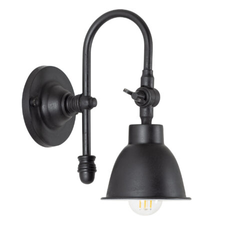 Messing Wandlamp Pasco Antiek Zwart