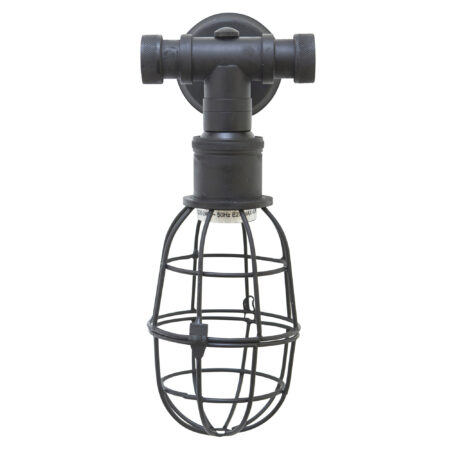 Messing Wandlamp Sandford Antiek Zwart