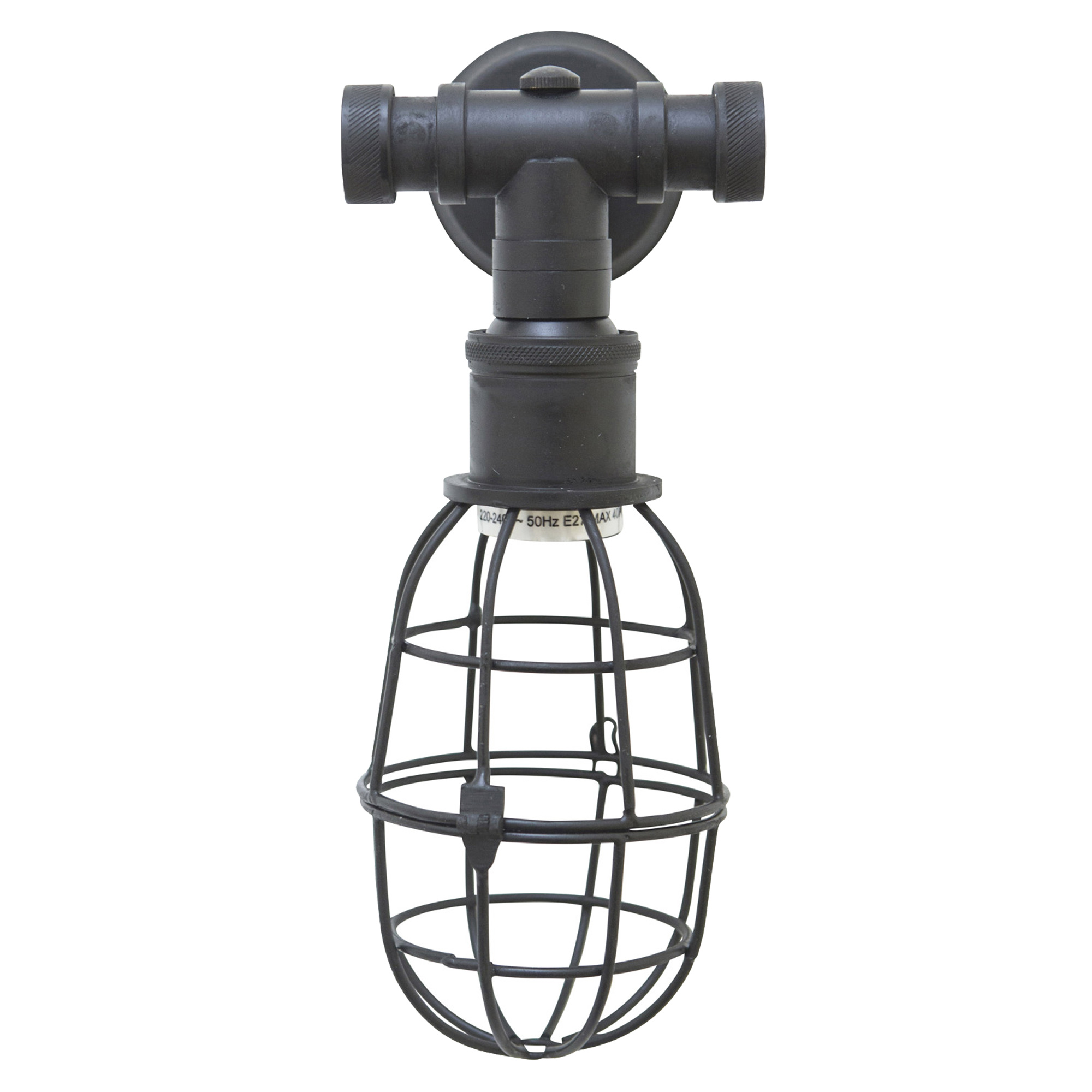 Messing Wandlamp Sandford Antiek Zwart