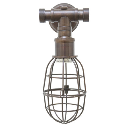 Messing Wandlamp Sandford Oud Koper