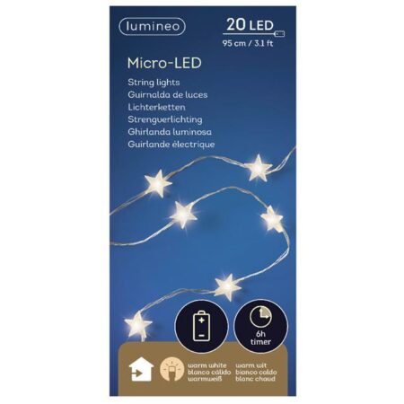 Micro LEDverlichting ster 95cm 20L | Lumineo