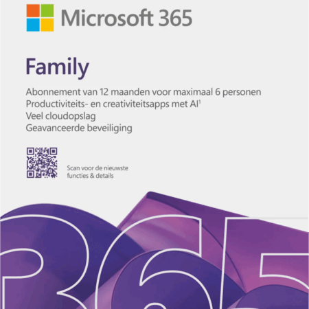 Microsoft 365 Family Meertalig Abonnement 1 Jaar - Digitaal