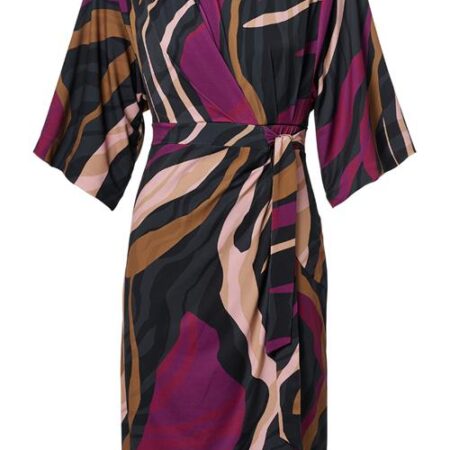 Milan Print Jurk Dark Berry