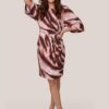 Milan Print Jurk Roze / Bruin