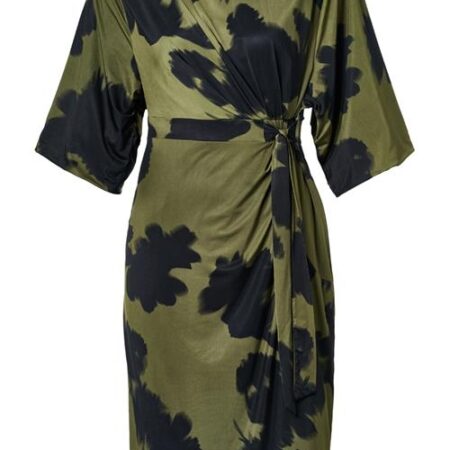 Milan Print Jurk Zwart / Groen
