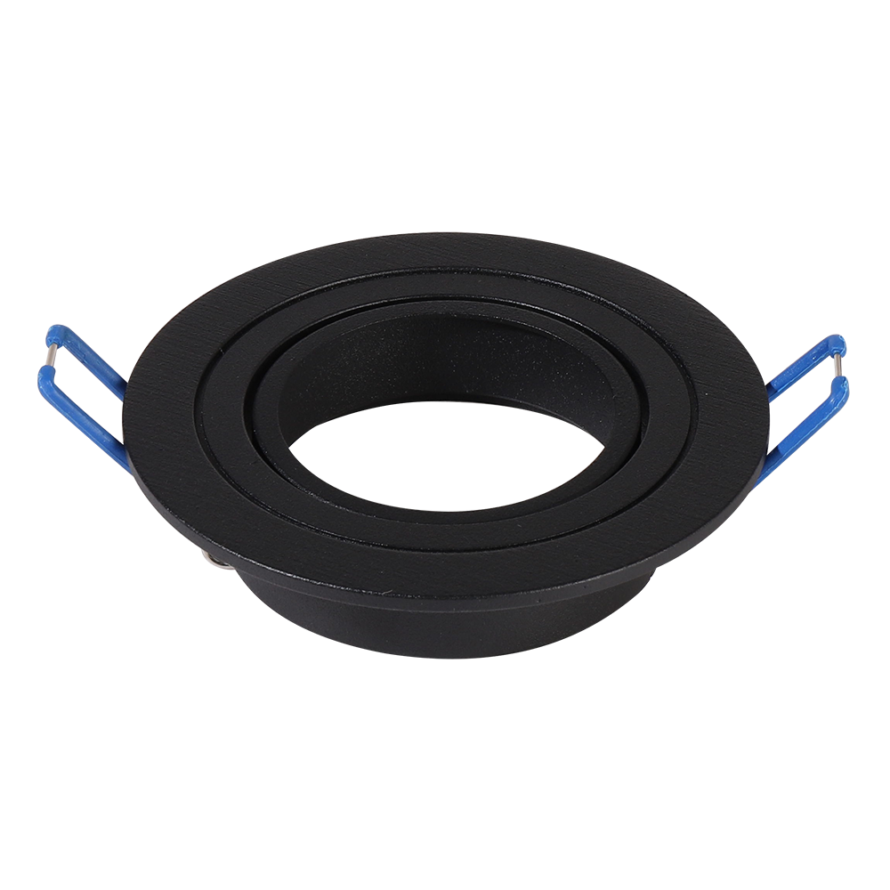 Miro - LED Inbouwspot - Kantelbaar armatuur - Diameter 93mm - GU10 Fitting incl. lamphouder - Rond - IP20 voor binnen - Zwart | HOFTRONIC