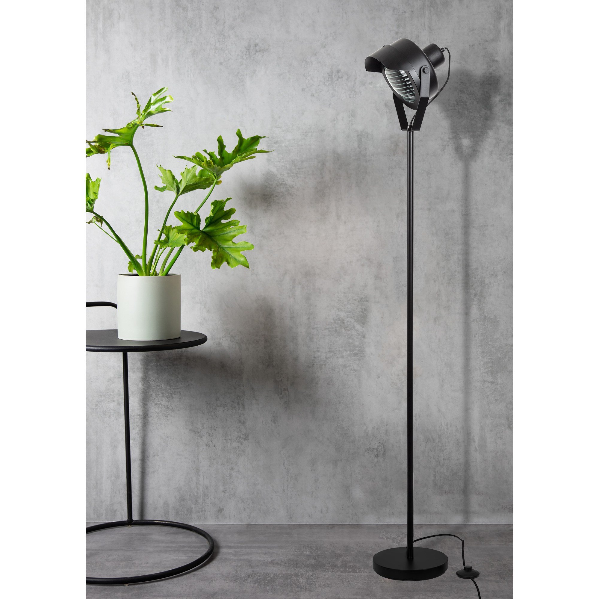 Moderne Leeslamp Stage staande vloerlamp zwart