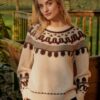 Multicolor intarsia trui - repeat cashmere damesmode