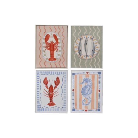 Muurdeco canvas zeedieren 30x1