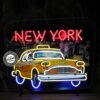 New York Taxi Neon Verlichting 62 X 32 cm - Geel