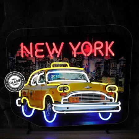 New York Taxi Neon Verlichting 62 X 32 cm - Geel
