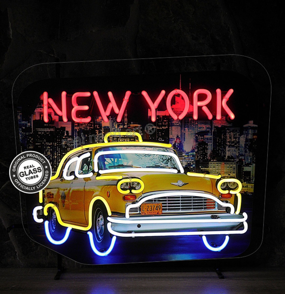 New York Taxi Neon Verlichting 62 X 32 cm - Geel