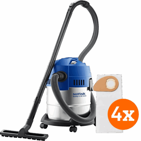 Nilfisk Buddy II 18 Inox + Nilfisk Stofzakken voor Buddy II (4x)