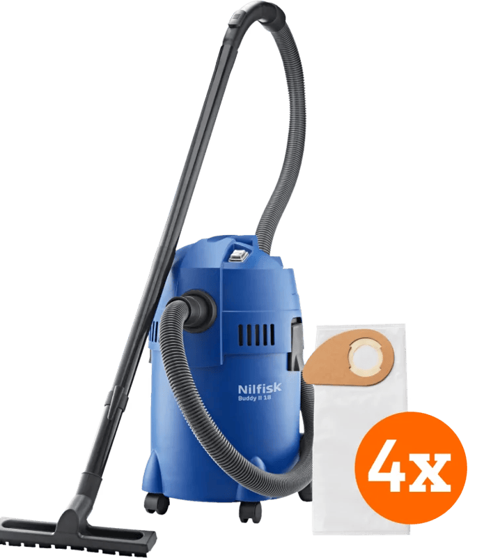 Nilfisk Buddy II 18 + Nilfisk Stofzakken voor Buddy II (4x)