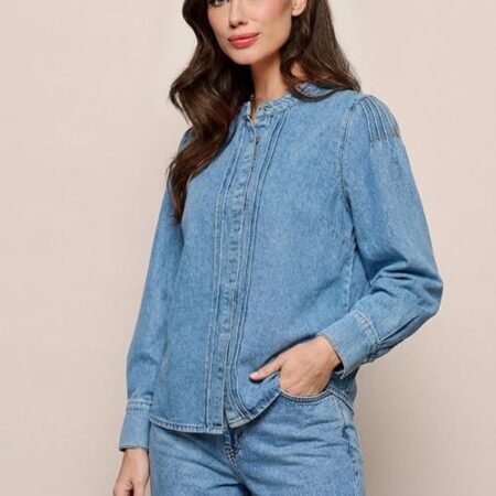 Nina Denim Blouse Denim Blauw