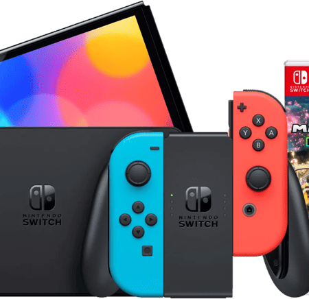 Nintendo Switch OLED Blauw Rood + Mario Kart 8 Deluxe