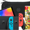 Nintendo Switch OLED Blauw/Rood + Mario Party Jamboree + BlueBuilt Beschermhoes