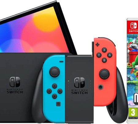 Nintendo Switch OLED Blauw/Rood + Super Mario Bros. Wonder