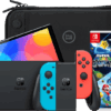 Nintendo Switch OLED Blauw/Rood + Super Mario Galaxy 1+2 + BlueBuilt Beschermhoes