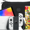 Nintendo Switch OLED Wit + Mario Party Jamboree + BlueBuilt Beschermhoes