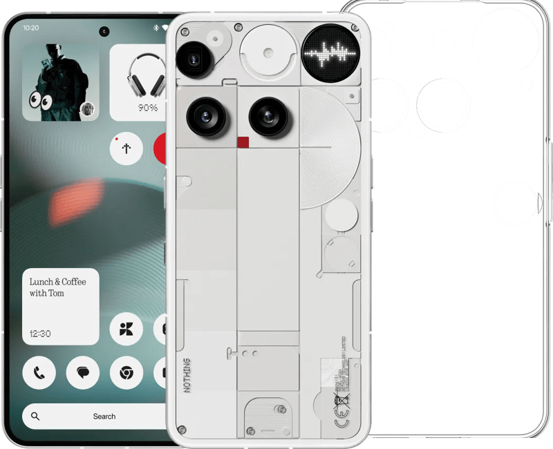 Nothing Phone (3) 256GB Wit 5G + Just in Case Back Cover Transparant
