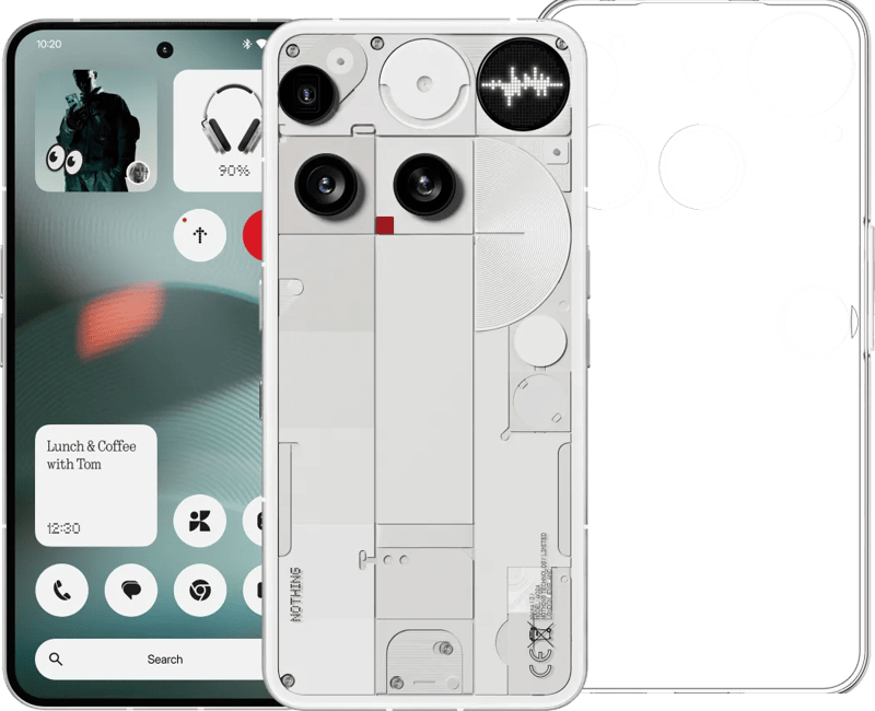 Nothing Phone (3) 512GB Wit 5G + Just in Case Back Cover Transparant