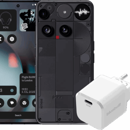 Nothing Phone (3) 512GB Zwart 5G + BlueBuilt Oplader met Usb C Poort 45W Wit