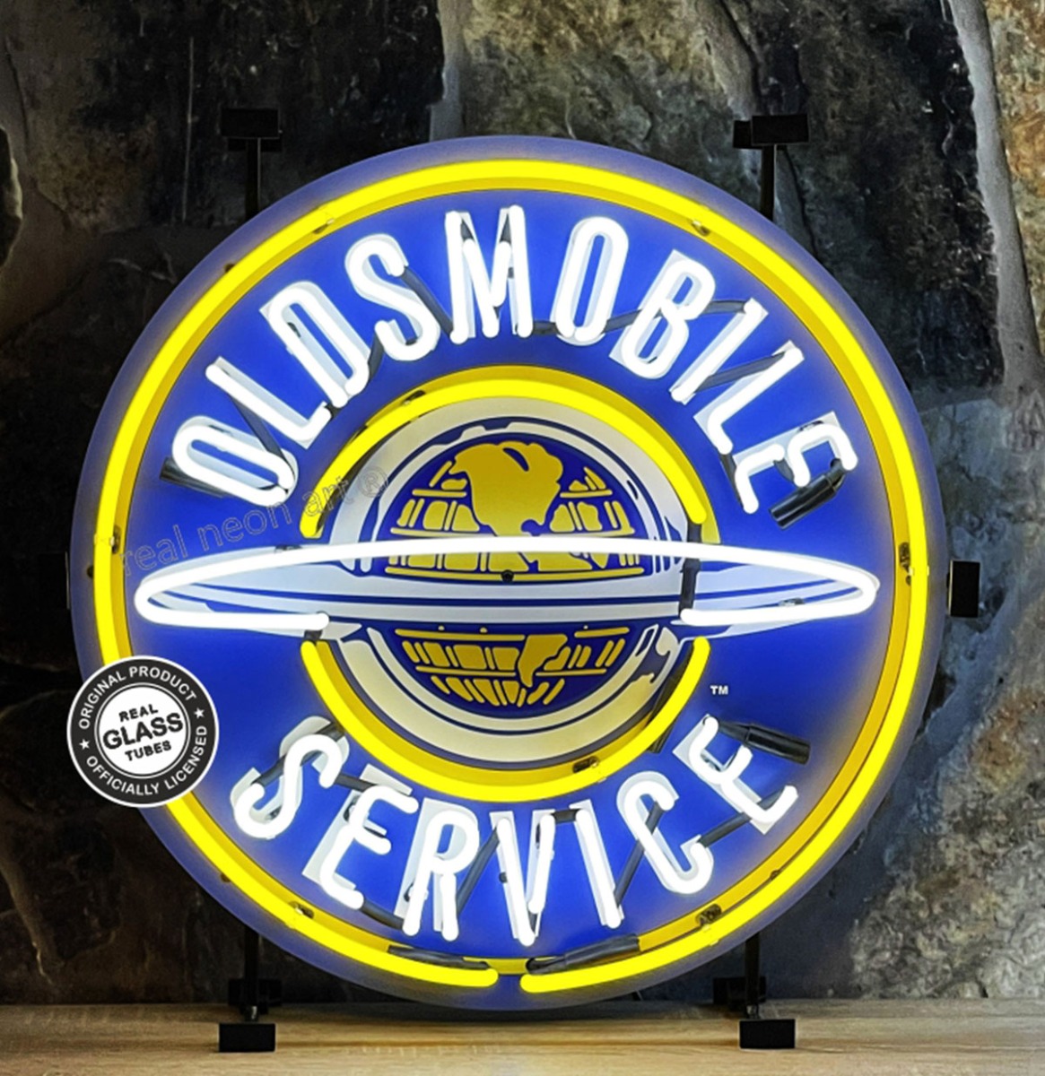 Oldsmobile Neon verlichting met Achterplaat - Ø60cm | Fiftiesstore