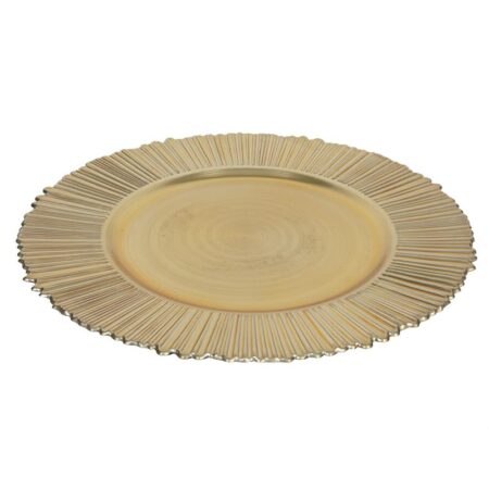 Onderbord metallic goud streep Ø33cm | Svenska Living