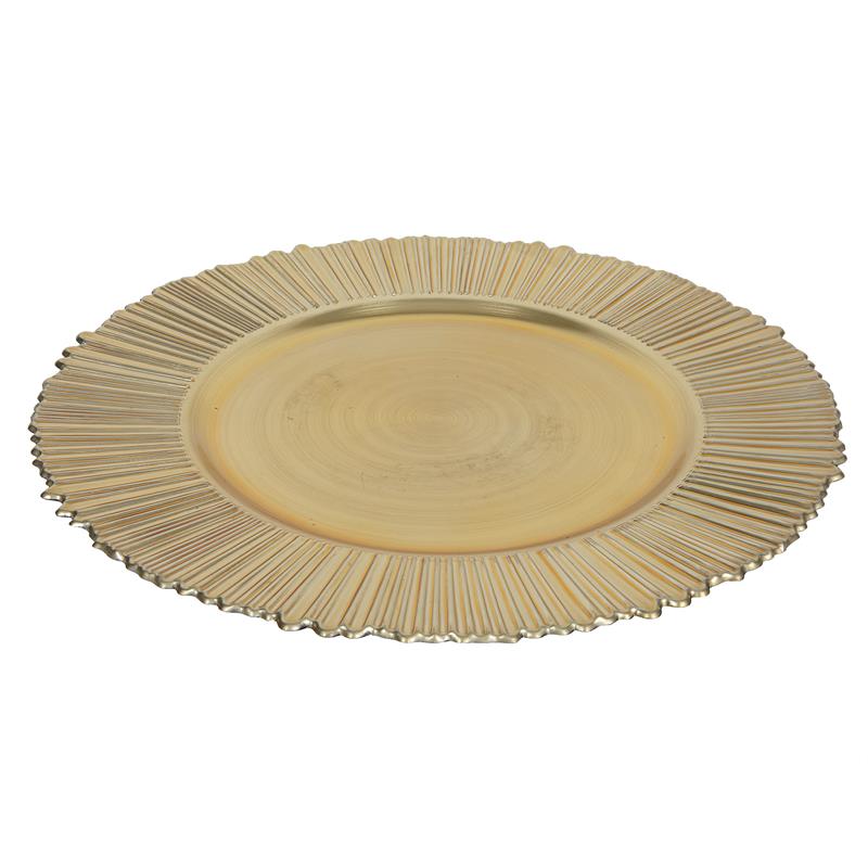 Onderbord metallic goud streep Ø33cm | Svenska Living