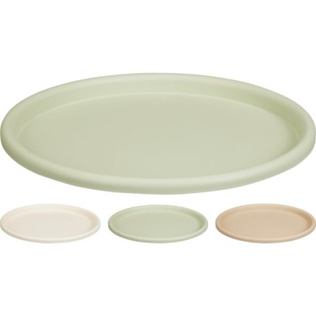 Onderbord ø38cm metaal groen/creme/zand | Home & Styling