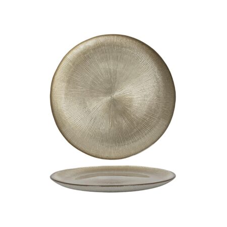 Ontbijtbord glas Ø21x2cm mat goud | Svenska Living