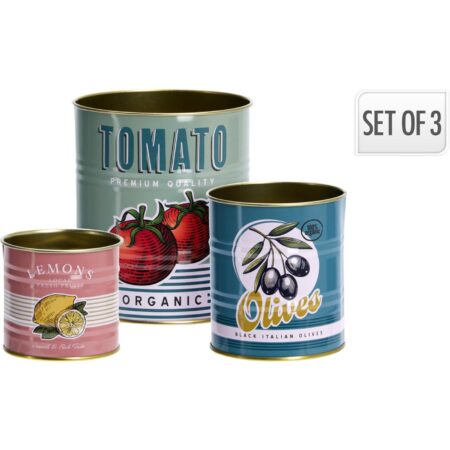 Opbergblik set 3 stuk tomaat/olijf/lemon | Home & Styling