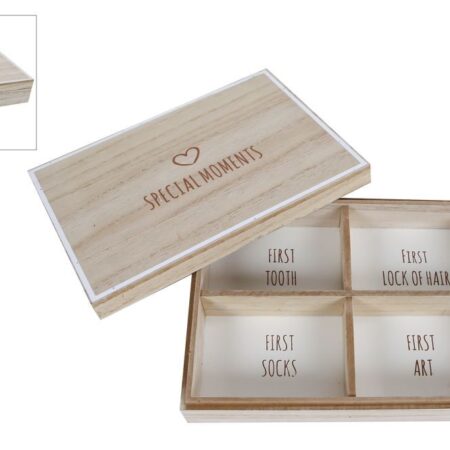 Opbergbox Special Moments naturel/wit hout