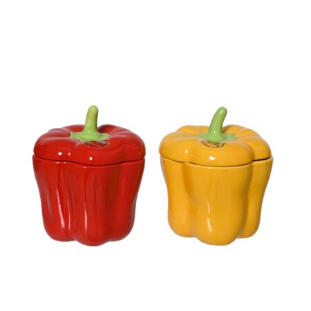 Opbergpot Paprika dolomiet 12x12x15cm | Decoris