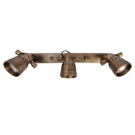 Opbouwspot Indigo Triple Antiek Messing