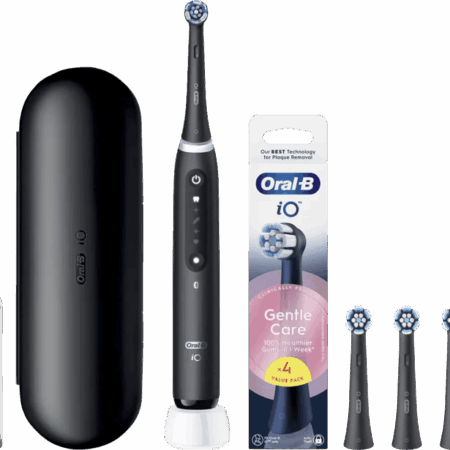 Oral-B iO 5N Zwart + 4 opzetborstels voor gevoelig tandvlees