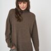 Organische kasjmier pullover met opstaande kraag