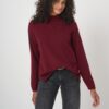 Organische kasjmier pullover met opstaande kraag