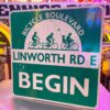 Origineel Amerikaans Bicycle Boulevard Verkeersbord - Linworth Rd E - 61 x 61 cm | The Dutch Pickers