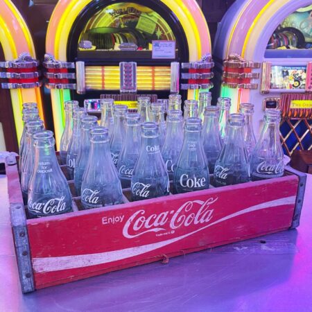 Origineel Coca-Cola Houten Krat met 24 Glazen Flesjes | Coca-Cola