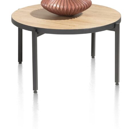 Ostrava salontafel rond 64 cm. - met omkeerbaar blad