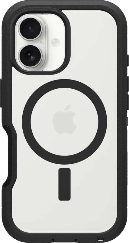 OtterBox Defender XT iPhone 16 Back Cover met MagSafe Magneet Transparant met Zwarte Rand