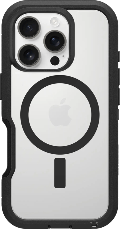 OtterBox Defender XT iPhone 16 Pro Back Cover met MagSafe Magneet Transparant Zwarte Rand