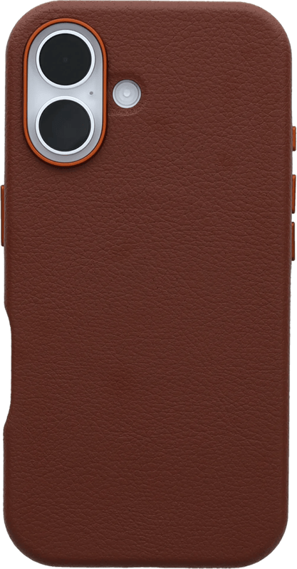 OtterBox Symmetry Apple iPhone 16 Back Cover met MagSafe Magneet Leer Bruin