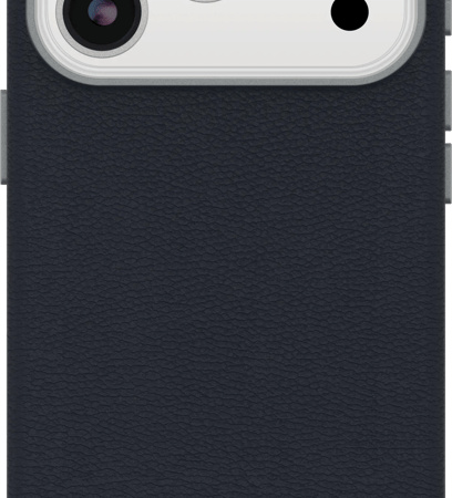 OtterBox Symmetry iPhone 17 Pro Back Cover met MagSafe Magneet Leer Blauw