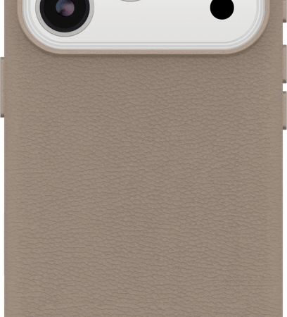 OtterBox Symmetry iPhone 17 Pro Back Cover met MagSafe Magneet Leer Grijs