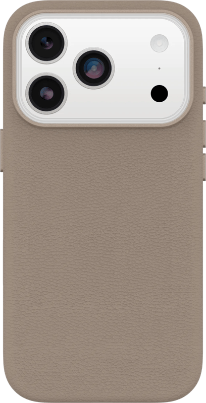 OtterBox Symmetry iPhone 17 Pro Back Cover met MagSafe Magneet Leer Grijs